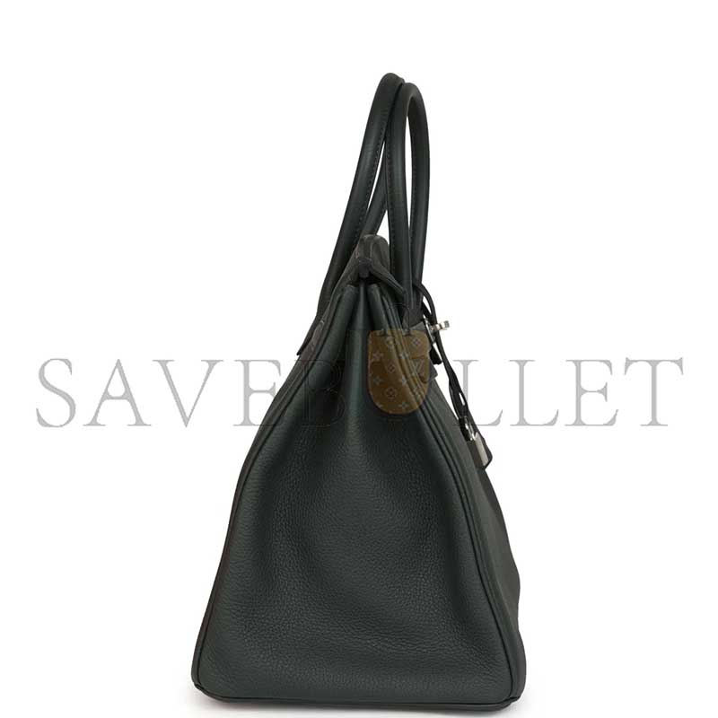 H**mes MASTER BIRKIN 35 VERT FONCE TOGO PALLADIUM HARDWARE (35*25*18cm)